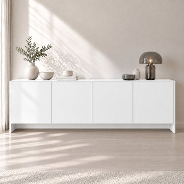 Blank matte Silk interieurfolie op dressoir in woonkamer